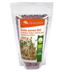 BIO Brokolice, ředkev, jetel - Zdravý den - směs bio osiva na klíčky - 200 g