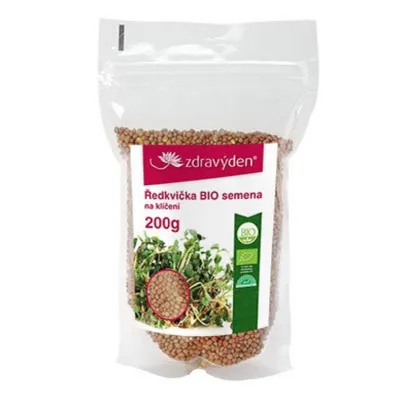 BIO Ředkvička - Zdravý den - bio osivo na klíčky - 200 g