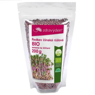 BIO Ředkev čínská růžová - Zdravý den - bio osivo na klíčky - 200 g