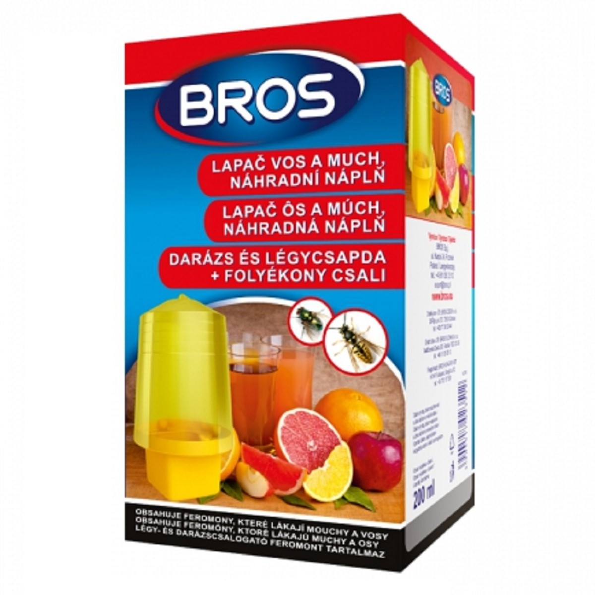 Lapač vos a much s náplní - Bros - ochrana proti hmyzu - 200ml