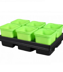 Květník sadbový Green s podmiskou - 8 x 8 x 8 cm - pěstební pomůcky - 1 ks