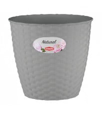 Obal na květináč Natural - šedý - 14 x 13 cm - pěstební pomůcky - 1 ks