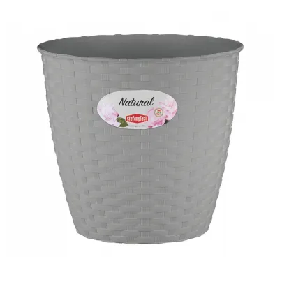 Obal na květináč Natural - šedý - 14 x 13 cm - pěstební pomůcky - 1 ks
