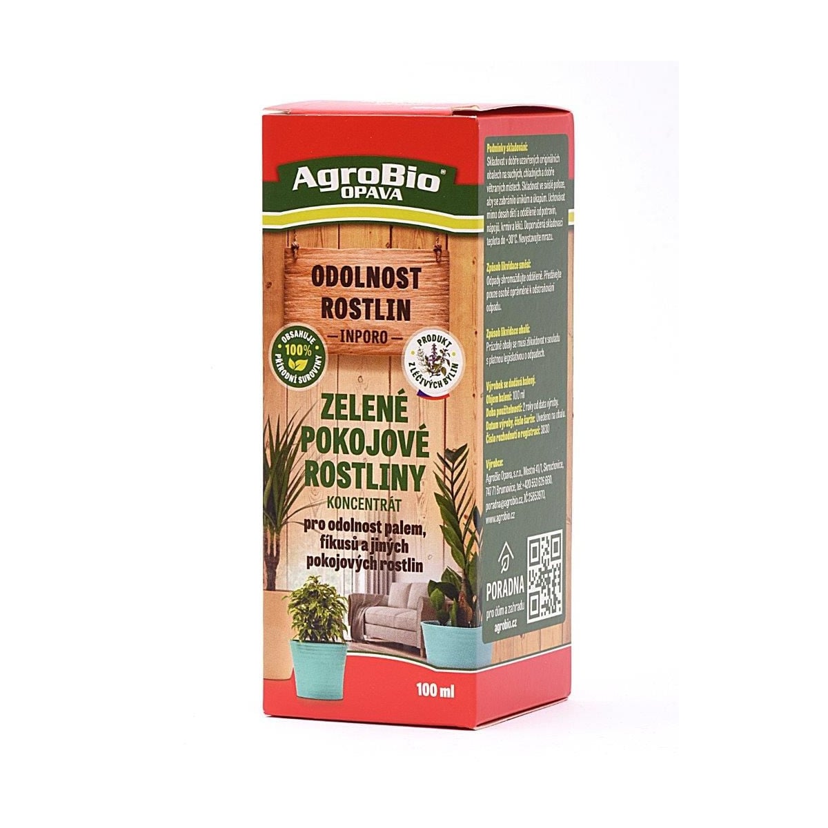 Zelené pokojové rostliny koncentrát - AgroBio - přírodní tekuté hnojivo - 100 ml