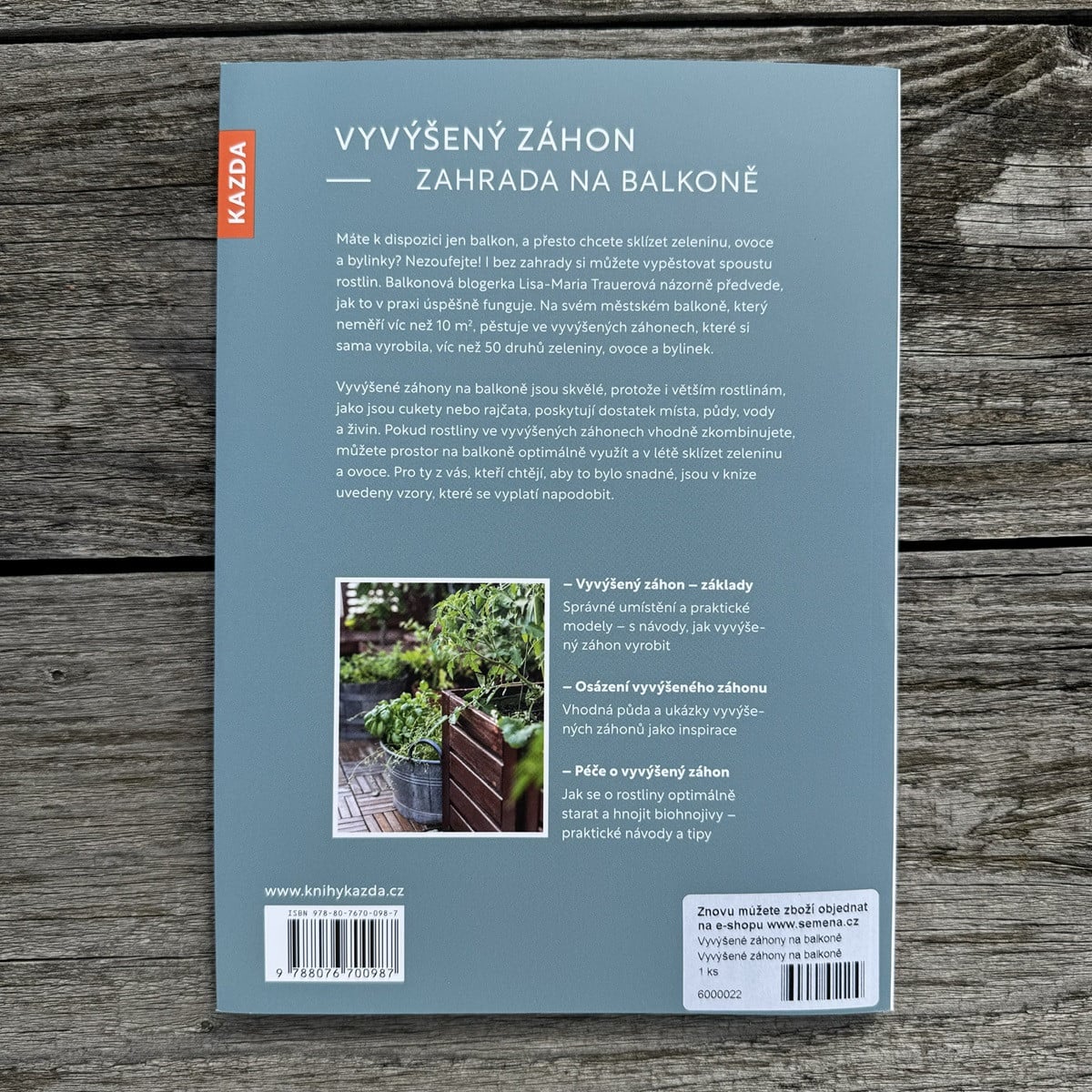Vyvýšené záhony na balkoně - Nakladatelství Kazda - knihy - 1 ks