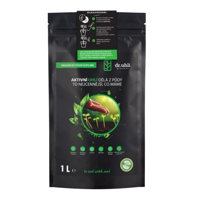 Biochar - aktivní uhlí k rostlinám - Devrakon - práškové hnojivo - 1 l