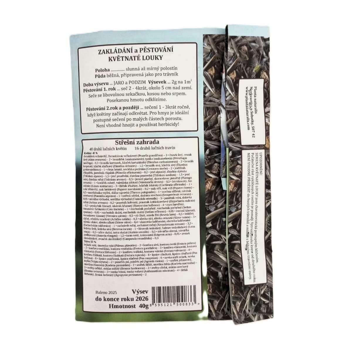 Střešní zahrada - osivo Planta Naturalis - směs lučních květin a trav - 40 g