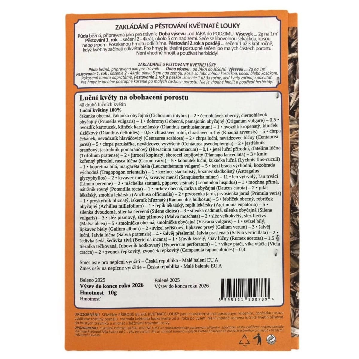 Luční květy na obohacení porostu - osivo Planta Naturalis - směs lučních květin - 10 g
