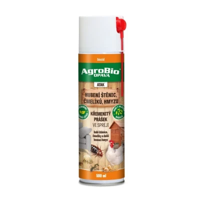 Křemenitý přášek ve spreji ATAK - AgroBio - přírodní ochrana proti hmyzu - 500 ml