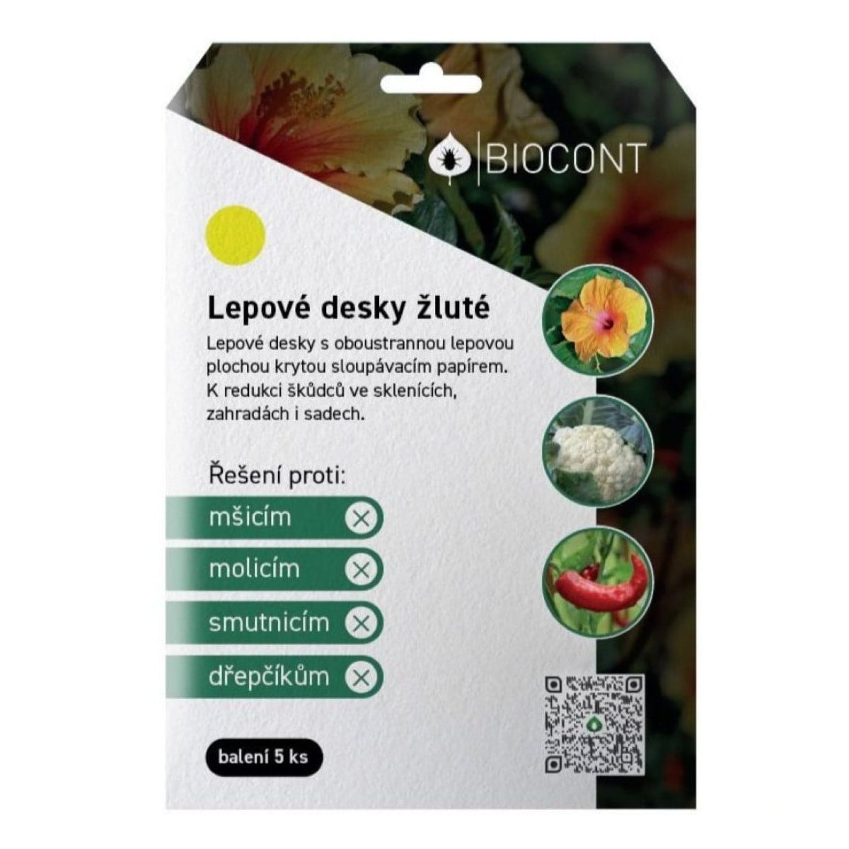 Lepové desky žluté - Biocont - bio ochrana proti škůdcům - 5 ks