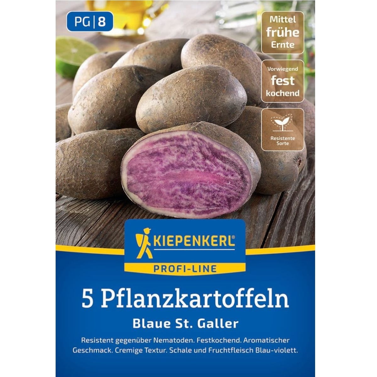 Sadbové brambory Blaue St. Galler - Solanum tuberosum - Kiepenkerl - sadba - 5 ks