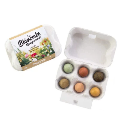 Semínkové bomby - dárkový box na vajíčka - Blossombs - 6 kuliček - 1 balení