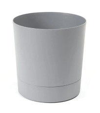 Květináč Aura s podmiskou šedý - 13 x 13 cm - pěstební pomůcky - 1 ks