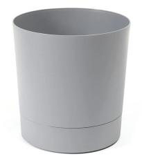 Květináč Aura s podmiskou - šedý - 18 x 18 cm - pěstební pomůcky - 1 ks