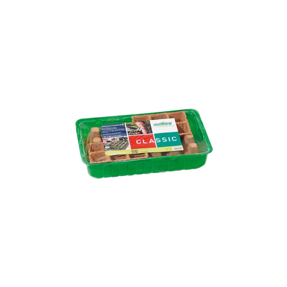 Minipařeniště M PLUS 36x22x13 cm + 24 ks květníků rašelina