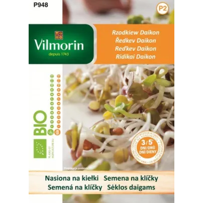 BIO ředkev Daikon - bio semena ředkve na klíčky - 10 g